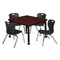 Regency Tables > Height Adjustable > Square Mobile Table & Chair Sets, 30 W, 30 L, 23-34 H, Mahogany TB3030MHAPCBK45BK - alternate 1